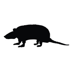 pangolin silhouette vector design. black and white.