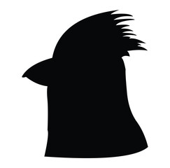 rooster head silhouette vector design. black and white