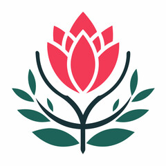 Fototapeta premium Flower logo vector art illustration. 