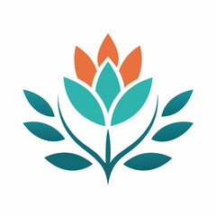        Flower logo vector art illustration.
