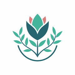        Flower logo vector art illustration.
