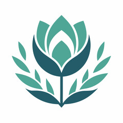        Flower logo vector art illustration.
