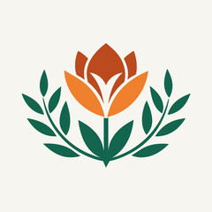        Flower logo vector art illustration.
