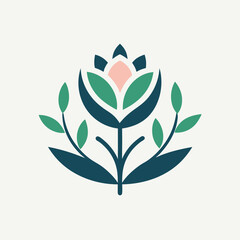        Flower logo vector art illustration.
