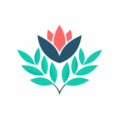        Flower logo vector art illustration.
