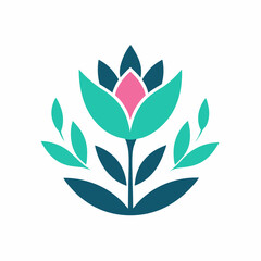        Flower logo vector art illustration.
