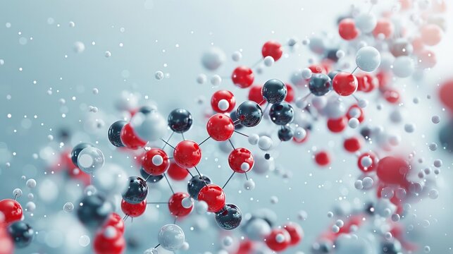 A 3D model showcasing the molecular structure of PET plastic granules