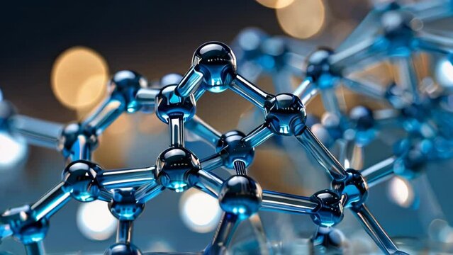 Molecular Structure, Science or medical animation. Background with molecule or atom. Realistic cool molecule structure animation. cosmetic skin cells. Essence Ball Molecules