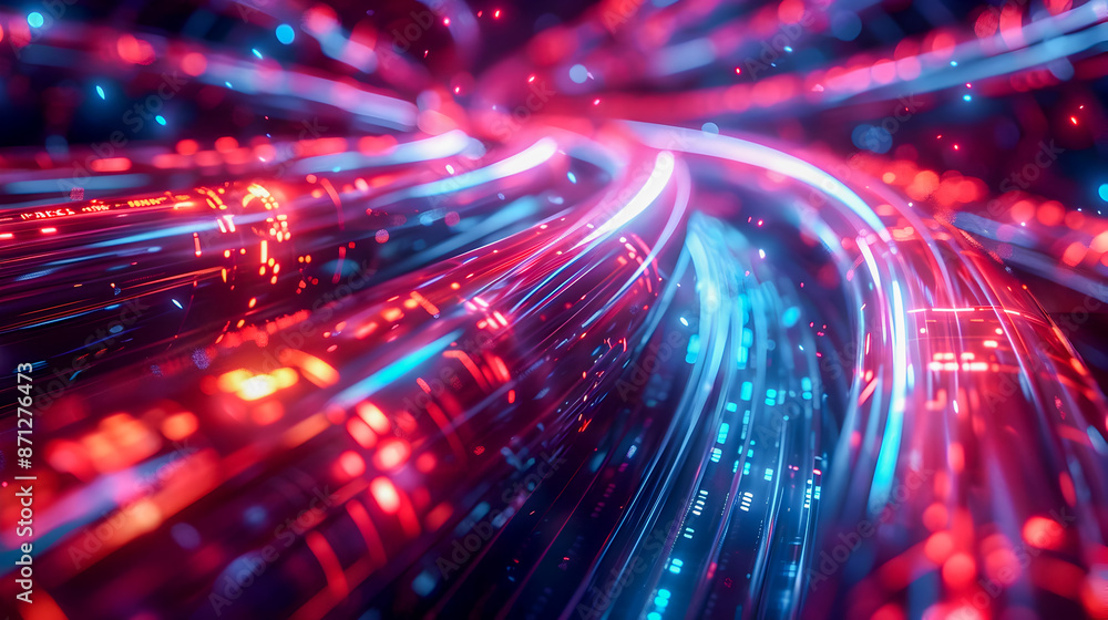Poster dramatic cinematic rendering reveals the exposed internal structure of a high speed data cable with 