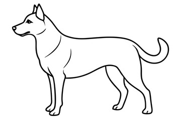 dog line art silhouette vector illustration