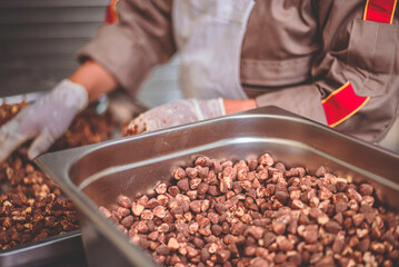  amazon almond kernels with chocolate in a factory