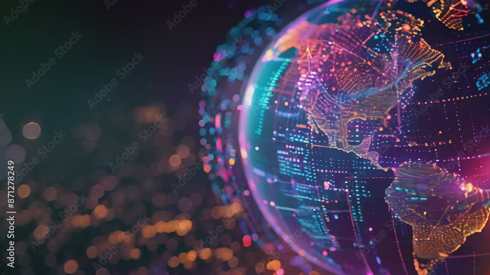 Poster logistics delivery, world map with logistic network distribution on background. background for conce