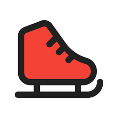 ice skate line color icon