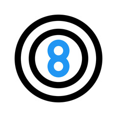 billiard ball line color icon