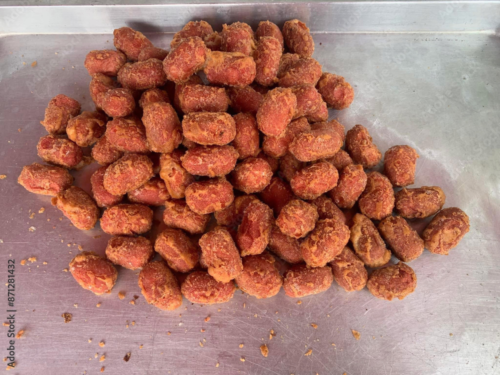 Poster fried meatball in the market