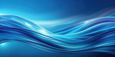 Abstract blue background with flowing waves, abstract, blue, background, waves, flow, movement, texture, pattern, design