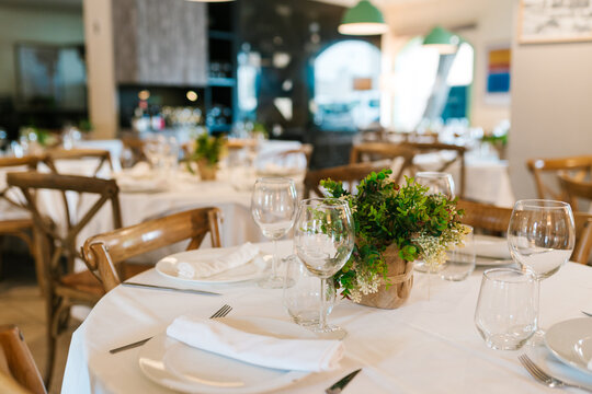 Elegant Table Setting in Restaurant - Powered by Adobe