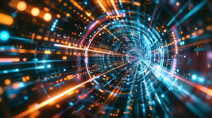 Obraz premium colorful wave and light trail background