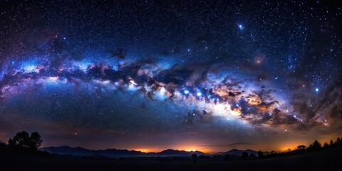 Naklejka premium Dark and beautiful night sky perfect for wallpaper and background, night, sky, stars, dark, beauty,wallpaper, background