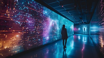 purple and blue wave technology background