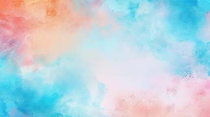 A colorful abstract watercolor painting with vivid blue, pink, and orange hues, creating a lively and artistic atmosphere.