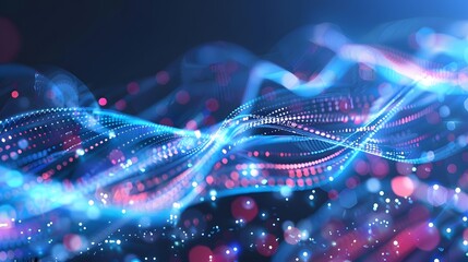 purple and blue wave technology background
