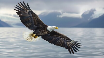 Fototapeta premium Majestic Bald Eagle in Flight