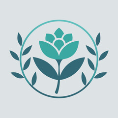        Flower logo vector art illustration.
