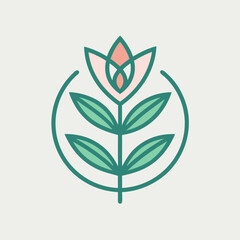        Flower logo vector art illustration.
