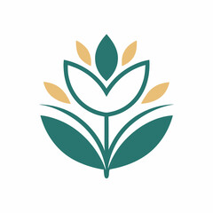        Flower logo vector art illustration.
