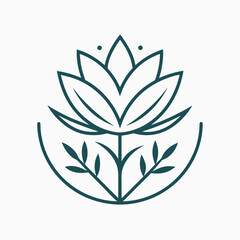        Flower logo vector art illustration.
