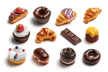 Assortment of Delicious Pastry and Chocolate Delights
