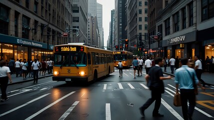 Fototapeta premium Express the chaos of a busy city. 