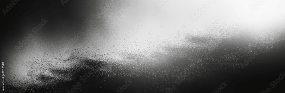 Aufkleber black white gray gradient background with grainy texture and noise overlay metallic effect