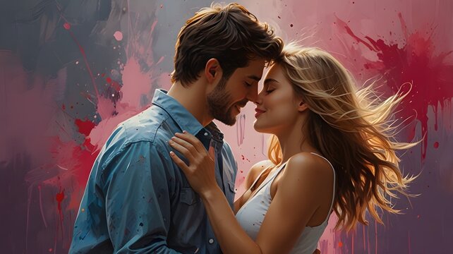 Paint the sensation of falling in love.
