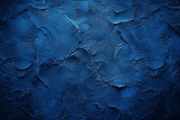 Deep Blue Textured Wall Night View Dark Blue Plaster Cracks Cobalt Concrete Surface Grunge Background High Quality Professional Photography