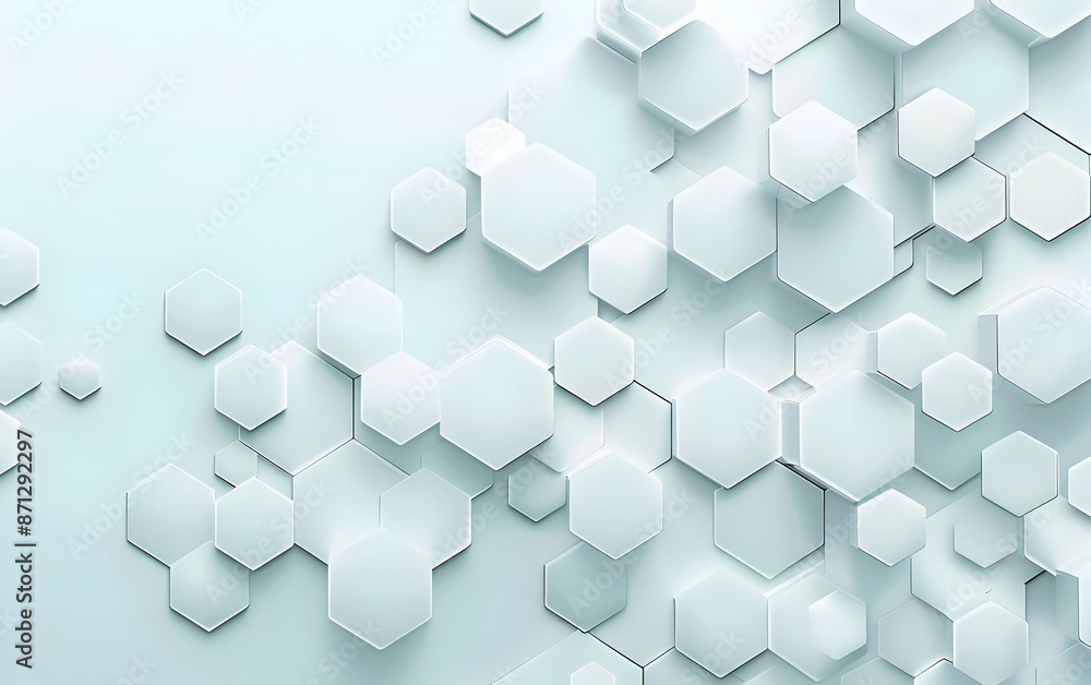 Poster modern abstract background with white hexagonal geometric shapes. clean, minimal design perfect for 