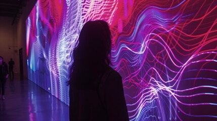 purple and blue wave technology background