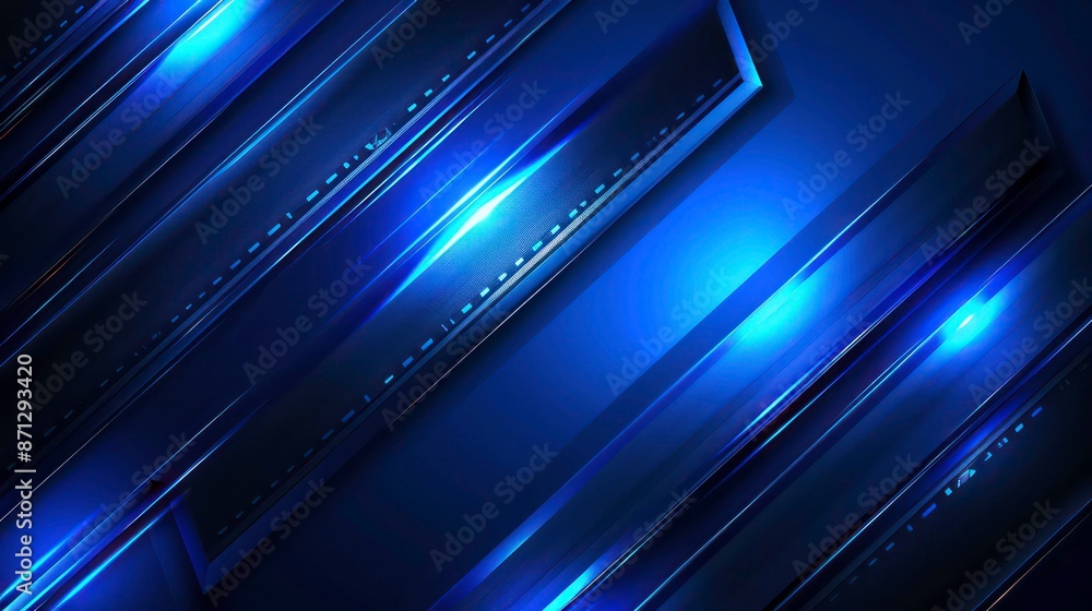 Poster background of deep blue with shining arrow streaks. generative ai