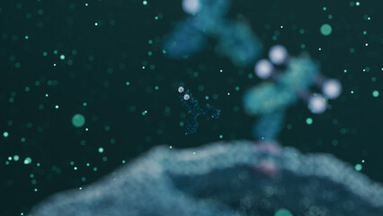 3D Biomedicine scene with Antibodies
