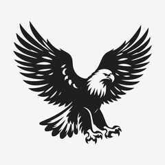 Fototapeta premium Majestic Eagle Silhouette Vector: Stunning High-Resolution Graphics for Design Projects
