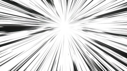 Obraz premium Experience the dynamic energy of manga and anime style comic speed lines featuring an alpha channel Dive into the action with three distinct concentration lines radial vertical and diagonal