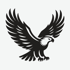 Obraz premium Majestic Eagle Silhouette Vector: Stunning High-Resolution Graphics for Design Projects