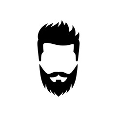man with beard logo vector illustration template design