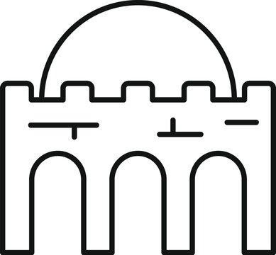 recommend clip art: This icon represents an ancient aqueduct, highlighting its historical significance in water transportation and engineering