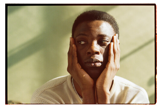 analog portrait side glance