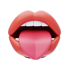 3D The tongue helps in taste. 3D Icon