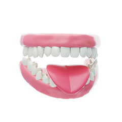 3D The mouth is important in digestion of food. 3D Icon