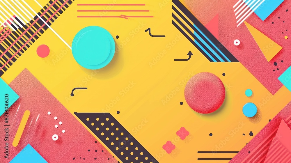 Poster colorful abstract background with geometric shapes and vibrant color scheme for art and design proje