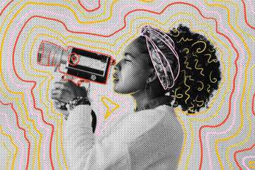 Woman with cinecamera